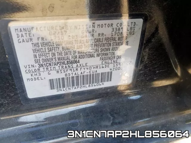 3N1CN7AP2HL856064 фото 2