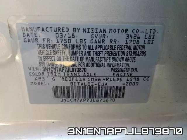 3N1CN7AP7JL873870 фото 2