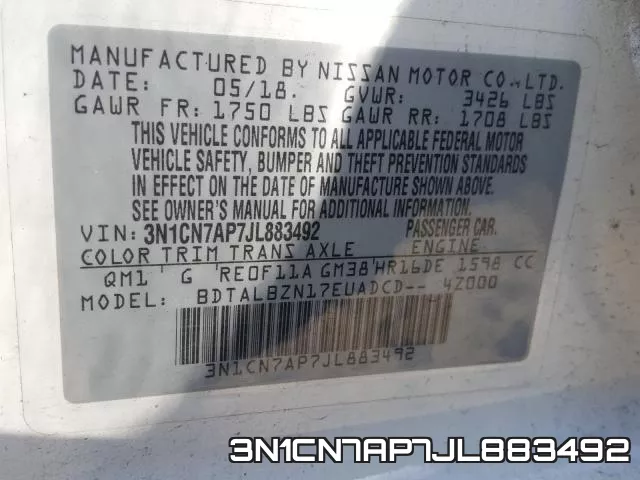 3N1CN7AP7JL883492 фото 2