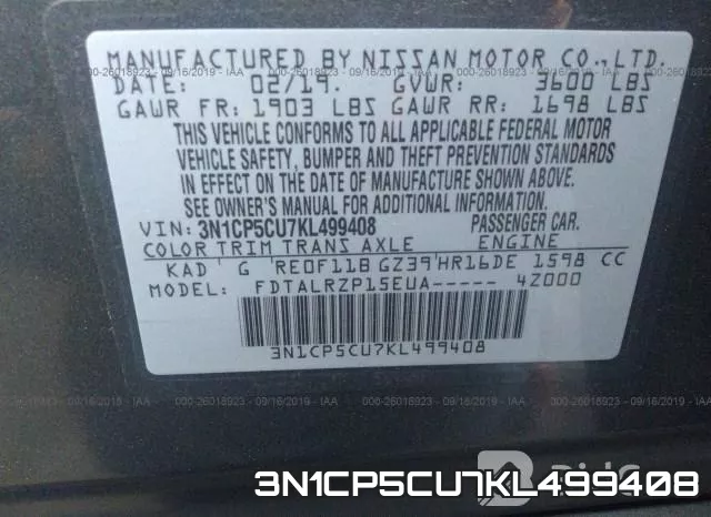 3N1CP5CU7KL499408 фото 10