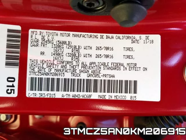 3TMCZ5AN0KM206915 фото 2