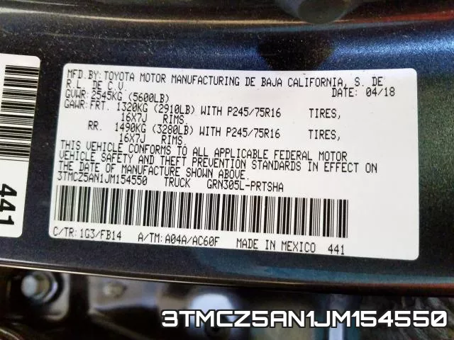 3TMCZ5AN1JM154550 фото 2