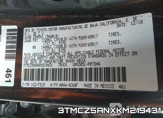 3TMCZ5ANXKM219431 фото 10