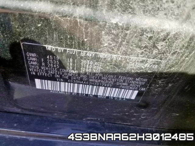 4S3BNAA62H3012485 фото 2