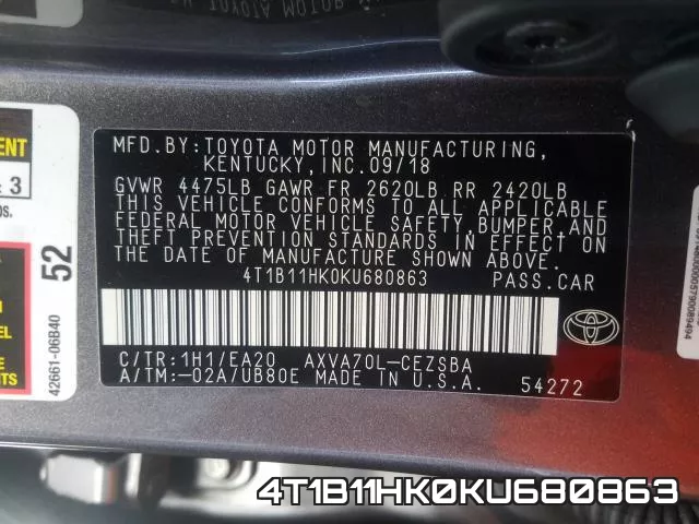 4T1B11HK0KU680863 фото 2