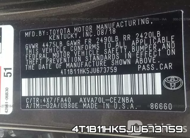 4T1B11HK5JU673759 фото 10