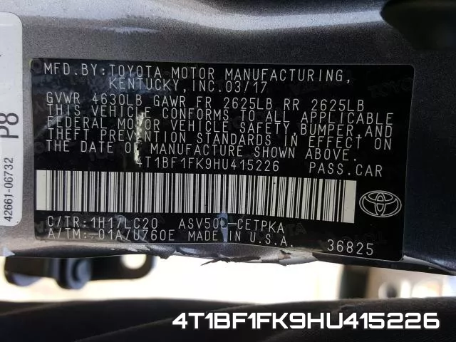 4T1BF1FK9HU415226 фото 2