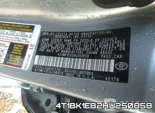 4T1BK1EB2HU250858 фото 10