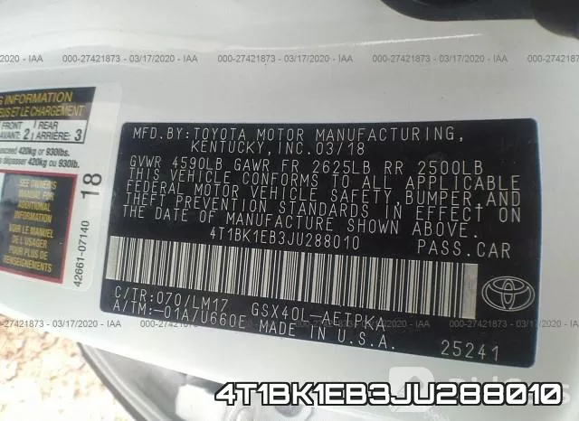 4T1BK1EB3JU288010 фото 10