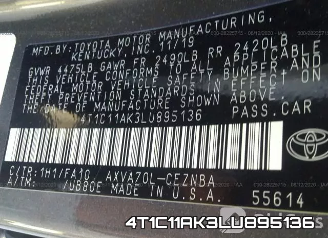 4T1C11AK3LU895136 фото 10