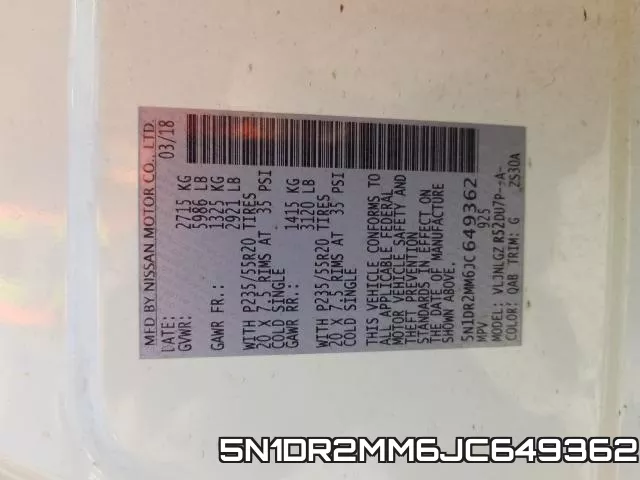 5N1DR2MM6JC649362 фото 2