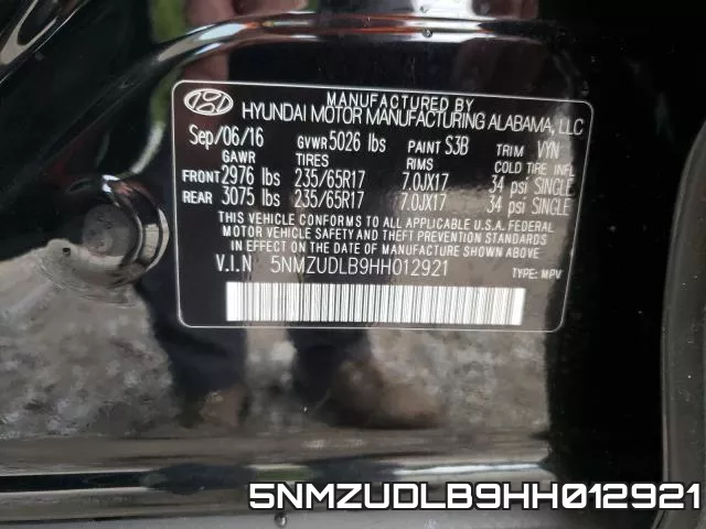 5NMZUDLB9HH012921 фото 2