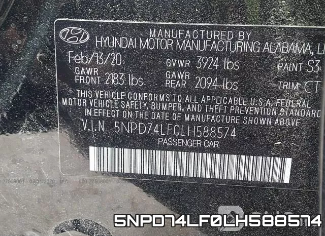 5NPD74LF0LH588574 фото 10