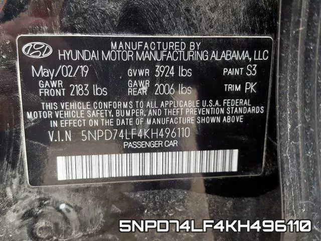 5NPD74LF4KH496110 фото 2
