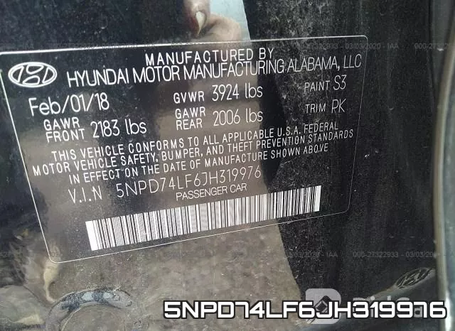5NPD74LF6JH319976 фото 10