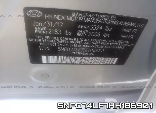 5NPD74LF7HH186901 фото 9