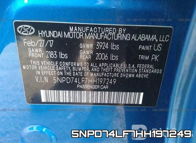 5NPD74LF7HH197249 фото 10