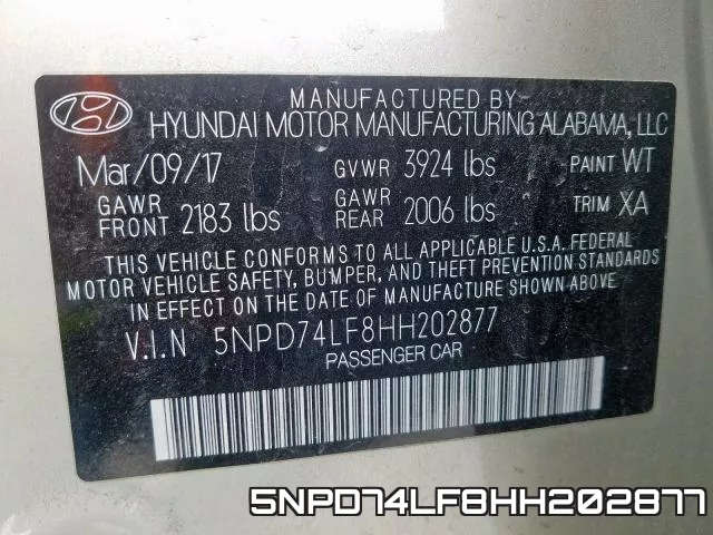 5NPD74LF8HH202877 фото 2