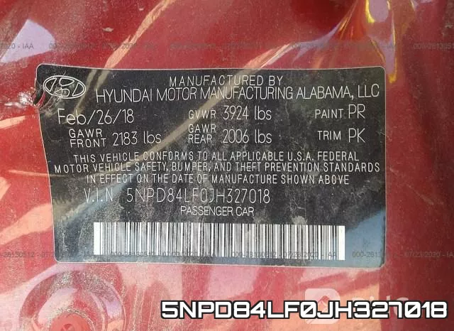 5NPD84LF0JH327018 фото 10