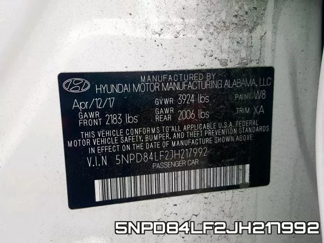 5NPD84LF2JH217992 фото 2