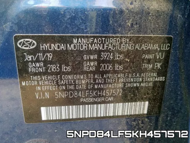 5NPD84LF5KH457572 фото 2
