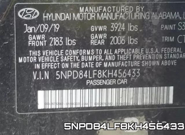 5NPD84LF8KH456433 фото 10