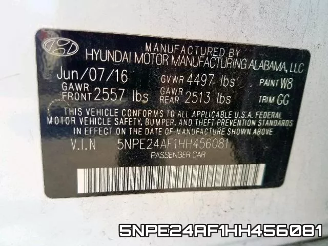 5NPE24AF1HH456081 фото 2