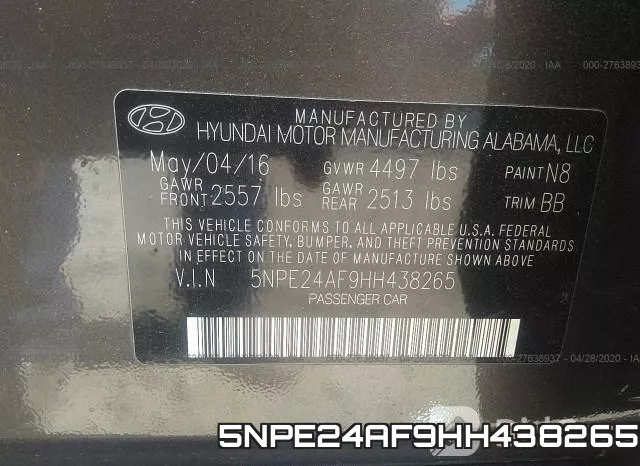 5NPE24AF9HH438265 фото 10