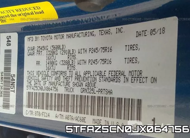 5TFAZ5CN0JX064756 фото 10