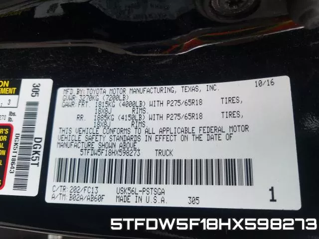 5TFDW5F18HX598273 фото 2