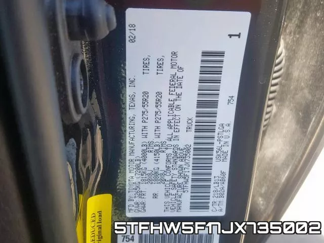 5TFHW5F17JX735002 фото 2