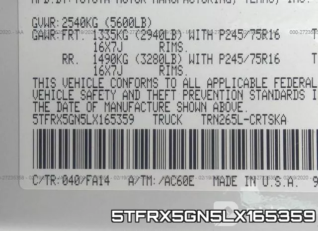5TFRX5GN5LX165359 фото 10