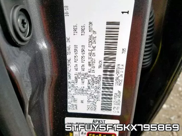 5TFUY5F15KX795869 фото 2