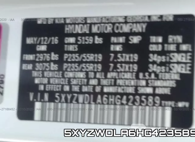 5XYZWDLA6HG423589 фото 10