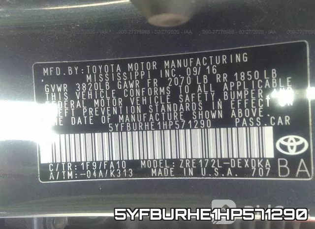 5YFBURHE1HP571290 фото 10