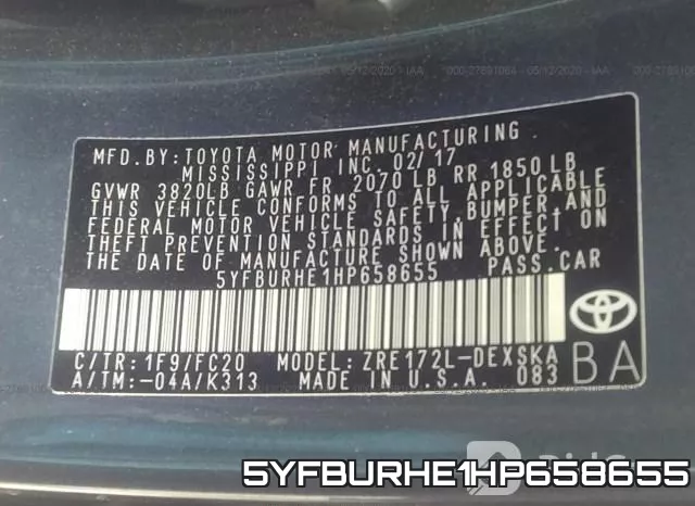 5YFBURHE1HP658655 фото 10