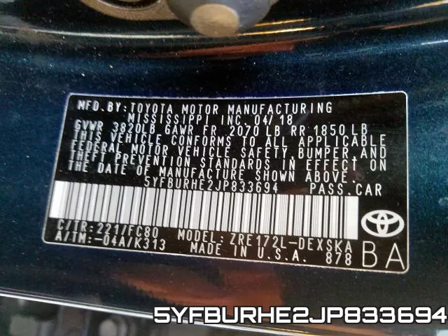 5YFBURHE2JP833694 фото 2