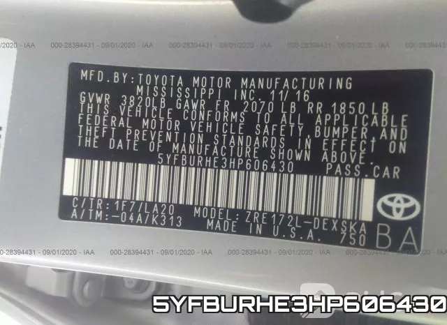 5YFBURHE3HP606430 фото 10