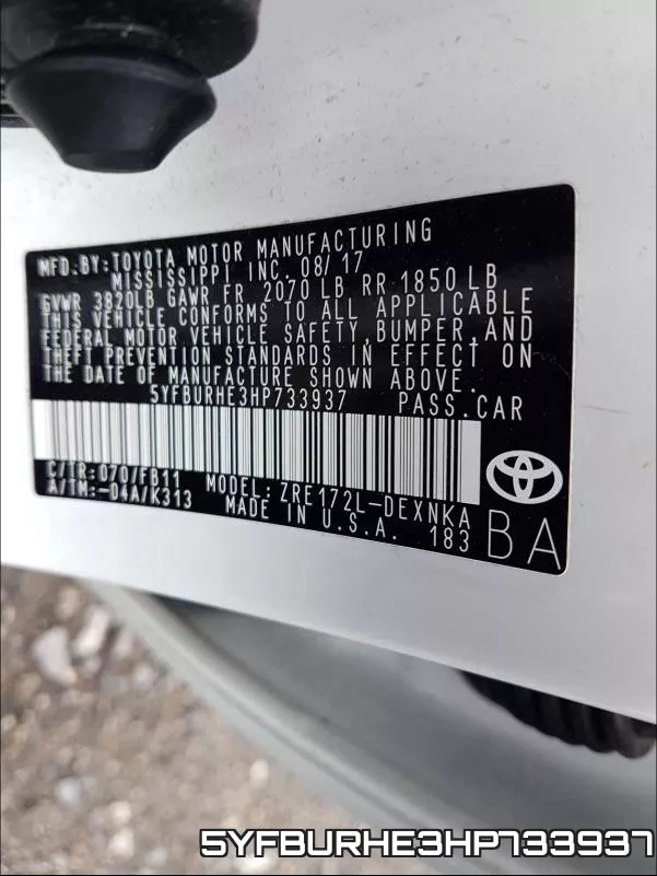 5YFBURHE3HP733937 фото 2