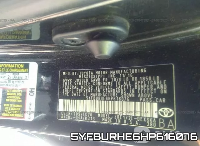 5YFBURHE6HP616076 фото 10