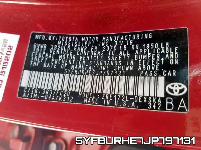 5YFBURHE7JP797131 фото 2