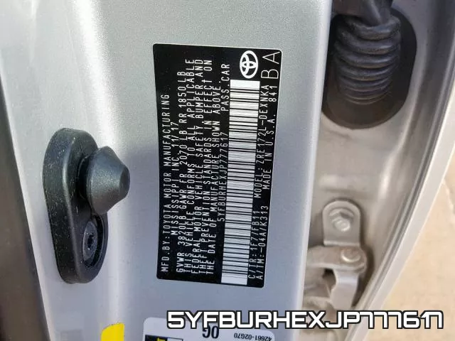 5YFBURHEXJP777617 фото 2