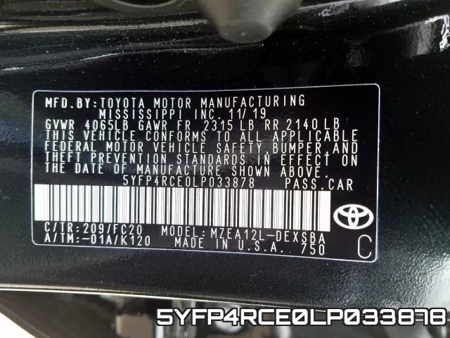 5YFP4RCE0LP033878 фото 2