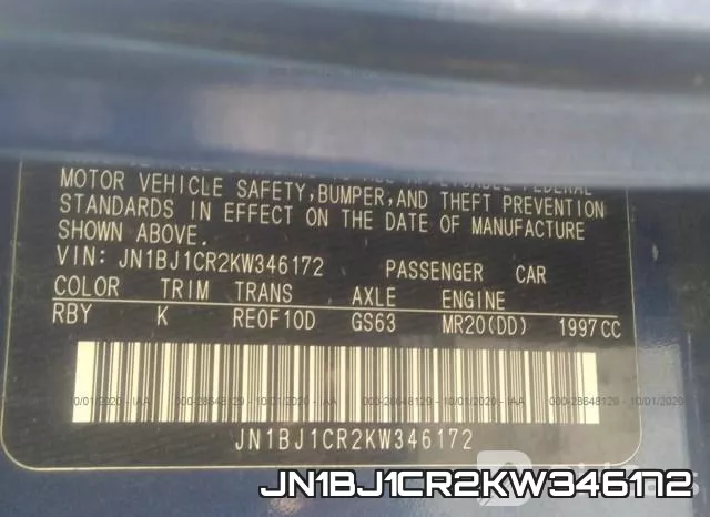 JN1BJ1CR2KW346172 фото 10