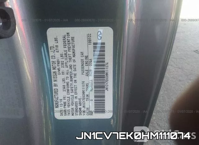 JN1CV7EK0HM111074 фото 10