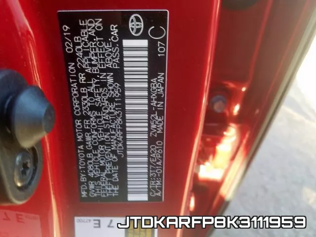 JTDKARFP8K3111959 фото 2