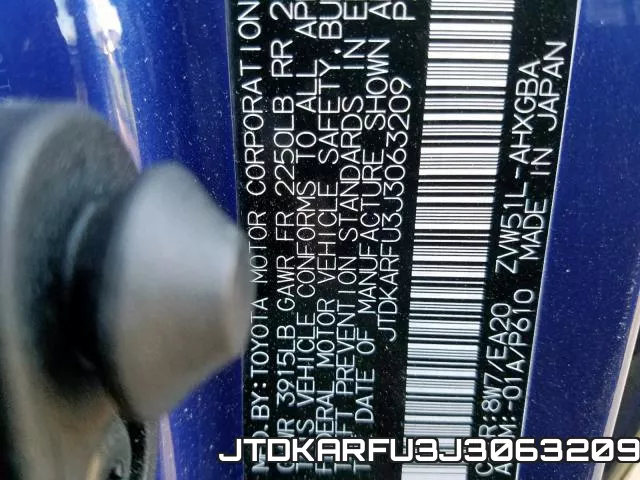 JTDKARFU3J3063209 фото 2