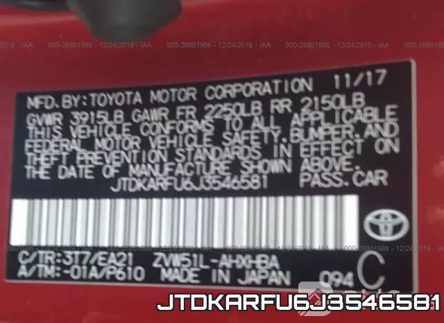 JTDKARFU6J3546581 фото 10