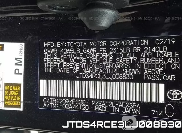 JTDS4RCE3LJ008830 фото 10