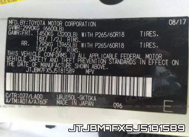 JTJBM7FX5J5181589 фото 10